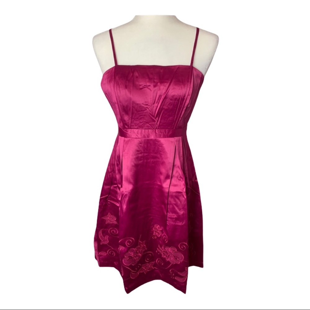 LUCY PARIS , Magenta, fit & Flare Satin dress NWT